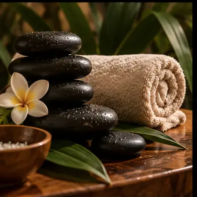 Stones and towels