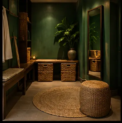 Woven changing room